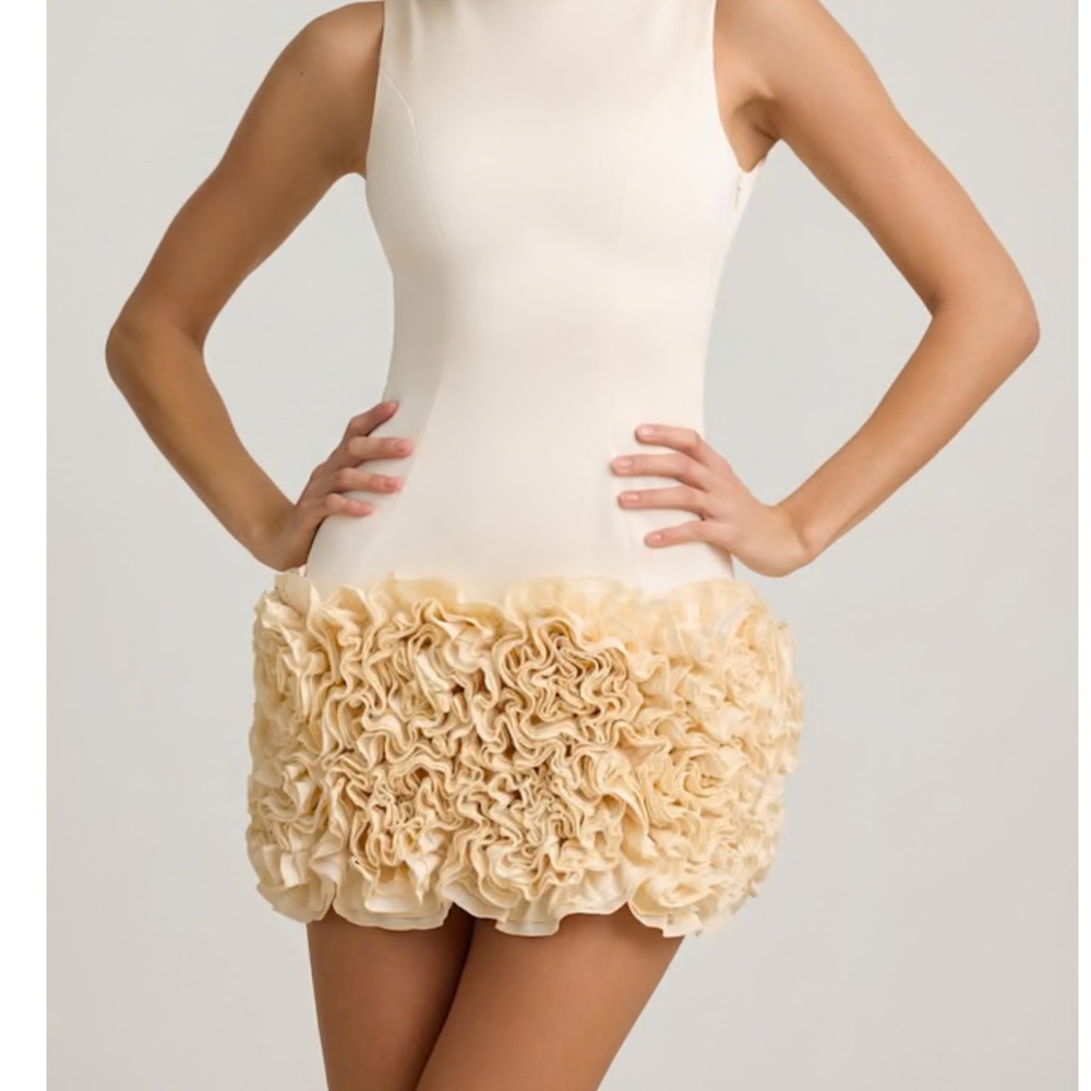 Oh Polly Cream Satin Dress - Picture 6 of 6